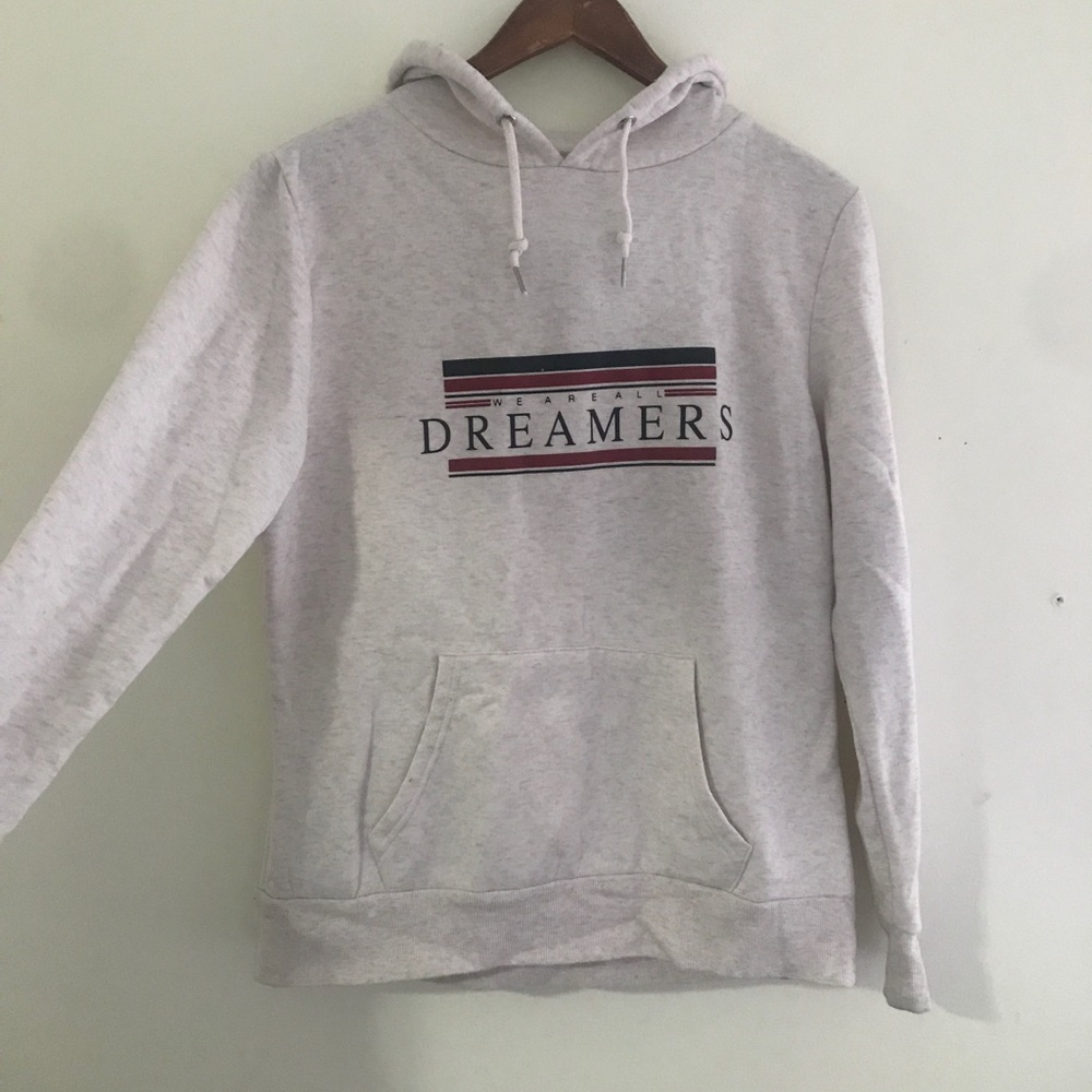 We are all dreamers primary beige hoodie
